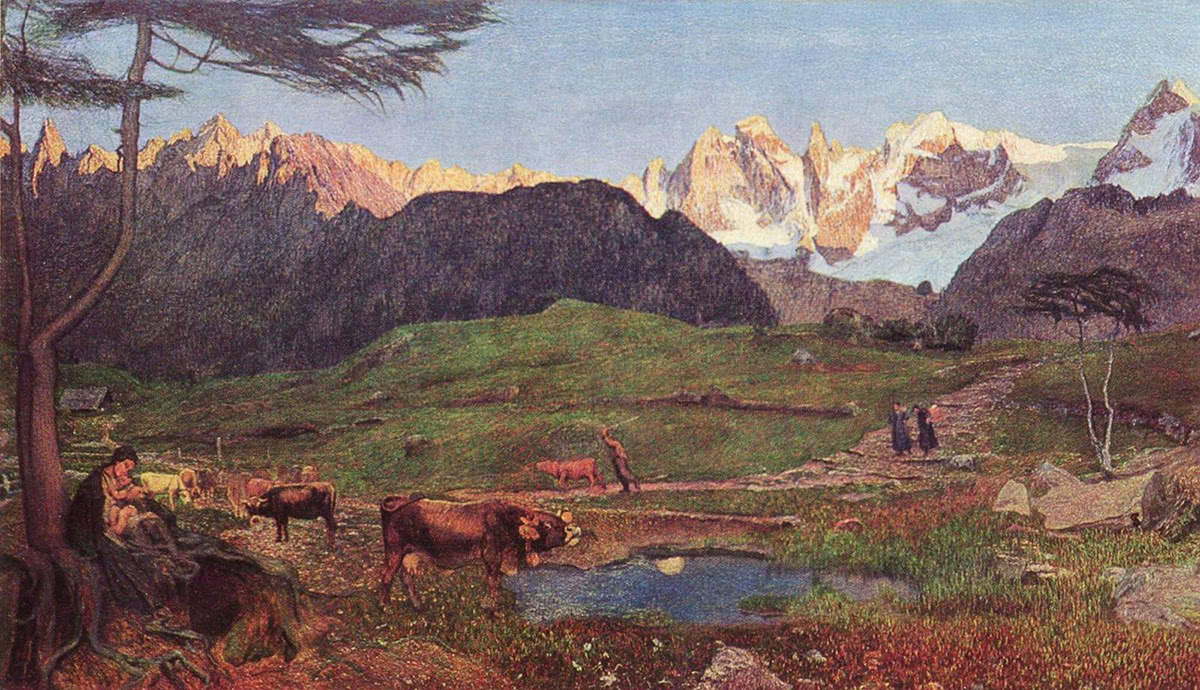 アルペン３枚続きの絵・ ライフ、 1898-99