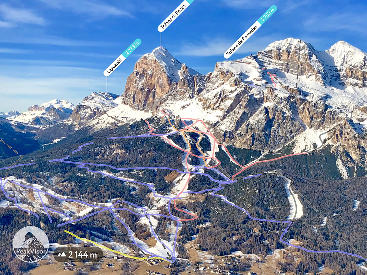Cortina d’Ampezzo - ski resort layout