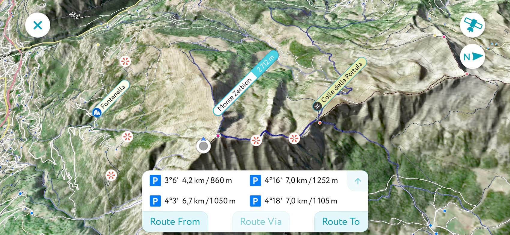 Inicios de ruta del Monte Zerbion