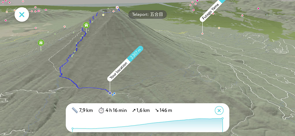 PeakVisor 3D map of Mount Fuji