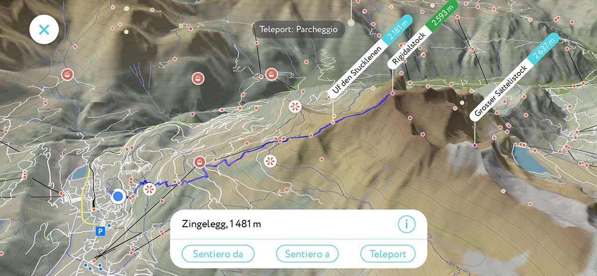 3D map of Engelberg - Rigidalstock trail