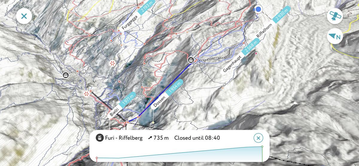 Zermatt Ski 3D Map