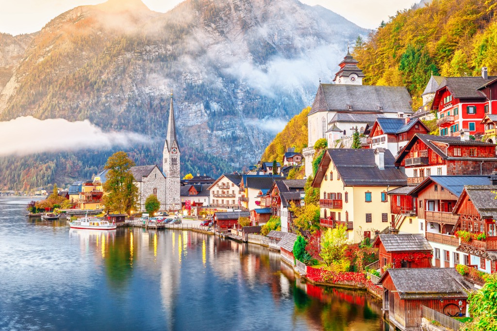 The village of Hallstatt is one of the world’s most photographed places and is a prime example of over-tourism, with millions of tourists invading a village of 800 people each summer. Dachstein Mountains