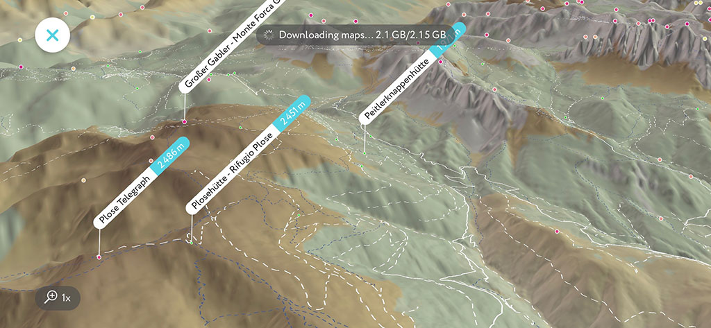 3D Map of the Dolomites.