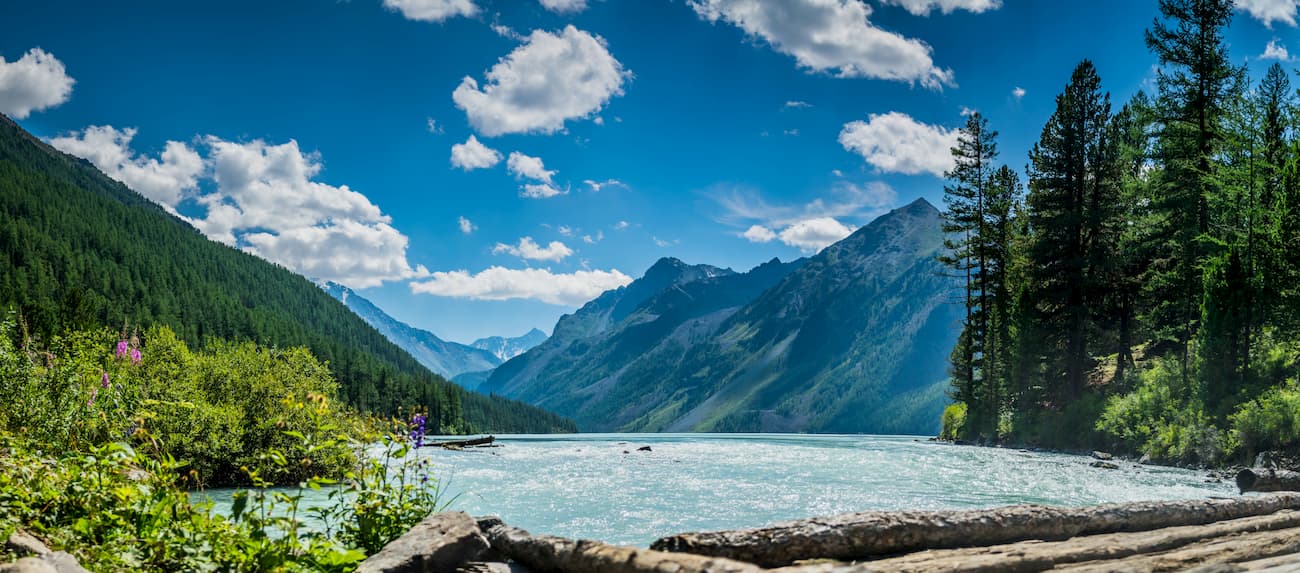 Kuchersky mountain lake. Altai mountain range