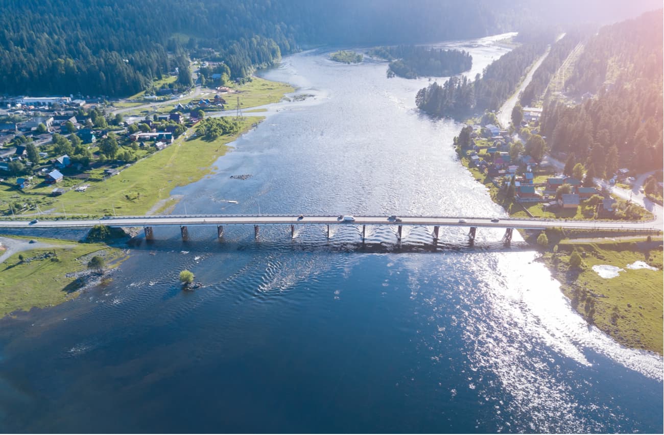 Biya river in Altai Mountains.