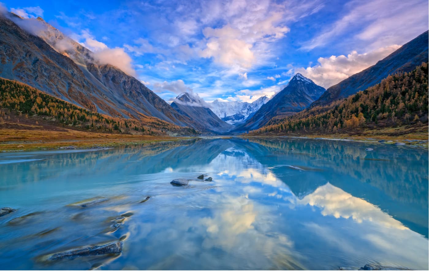 View from lake Akkem on mountain Belukha
