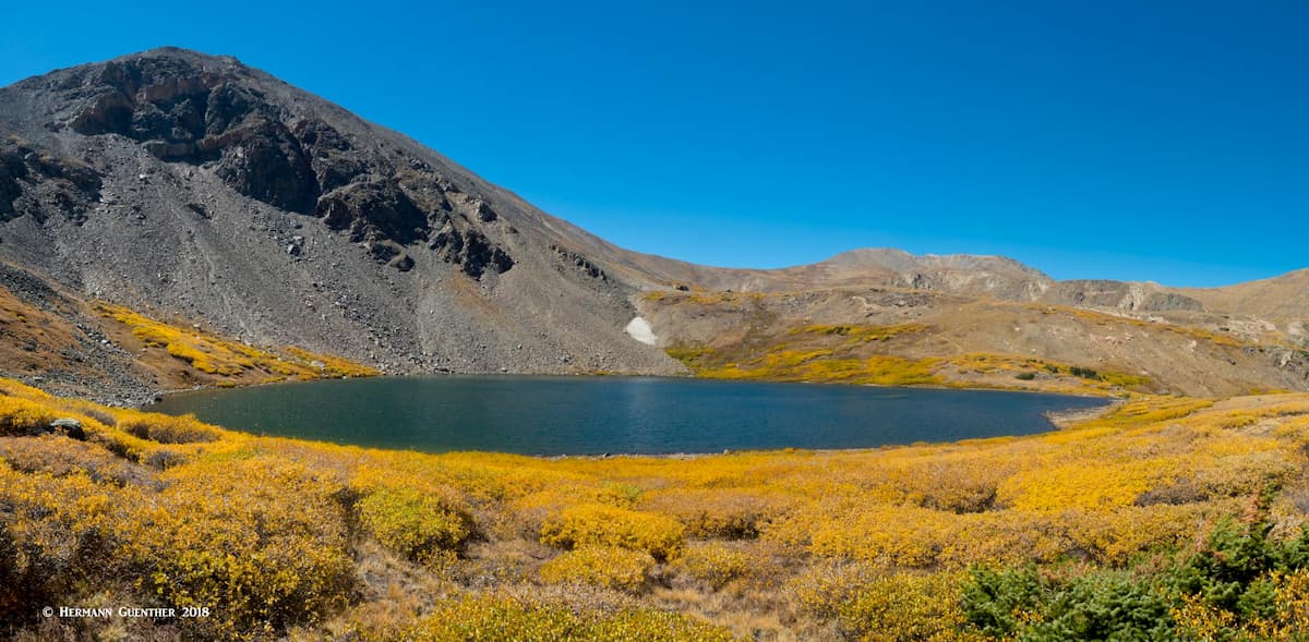 Silver Dollar Lake, Square Top Mountain (l), Argentine Peak (r)
