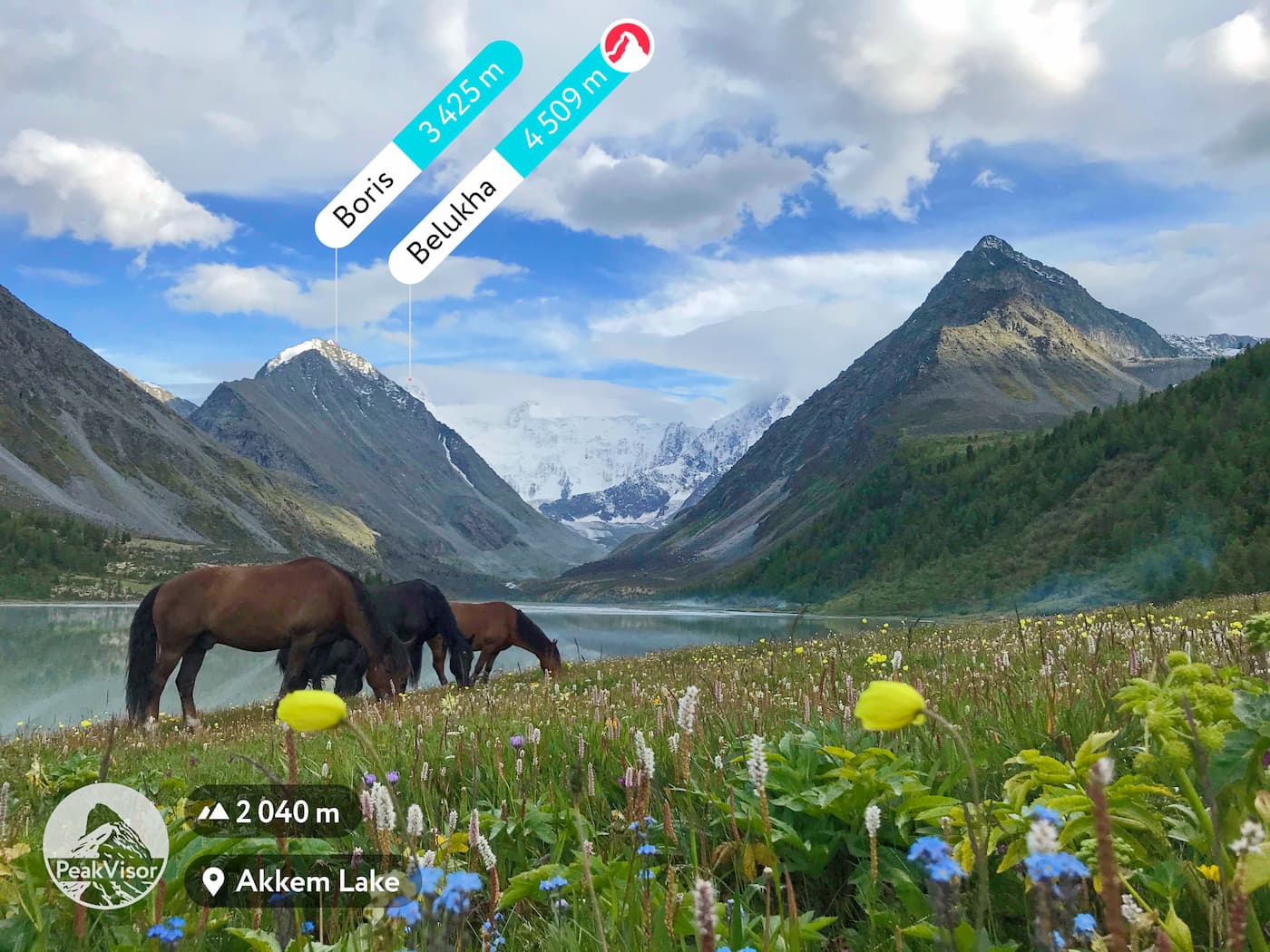 Akkem Lake. Belukha. Belukha Nature Park
