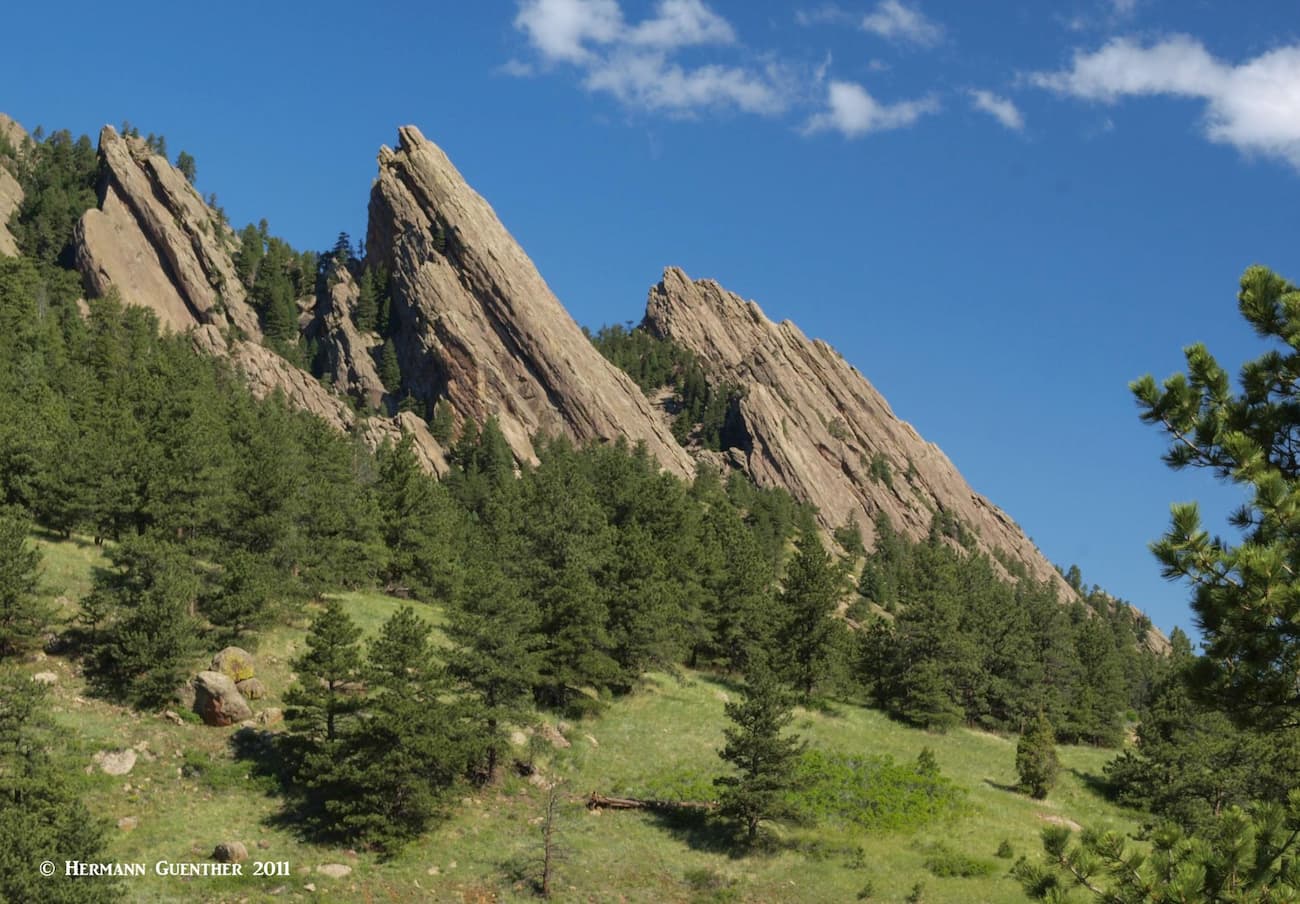 The Flatirons from Mesa Trail near NCAR. Boulder County