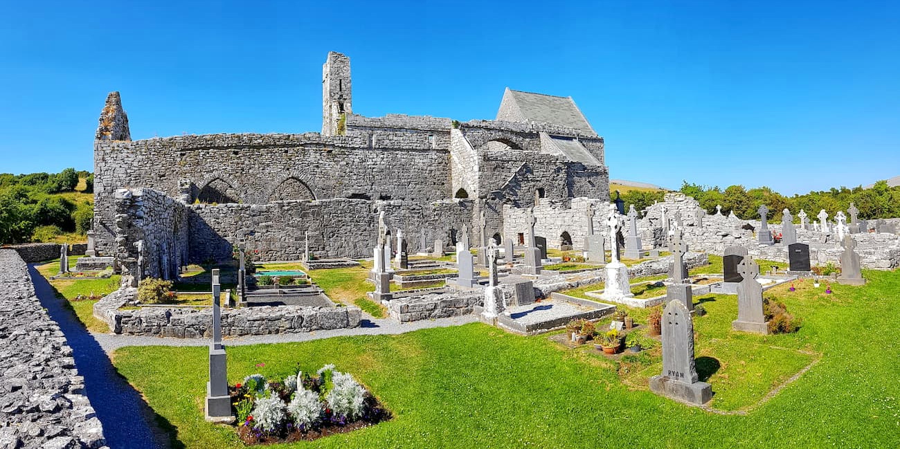 Corcomroe Abbey Ruins at the Burren national park 