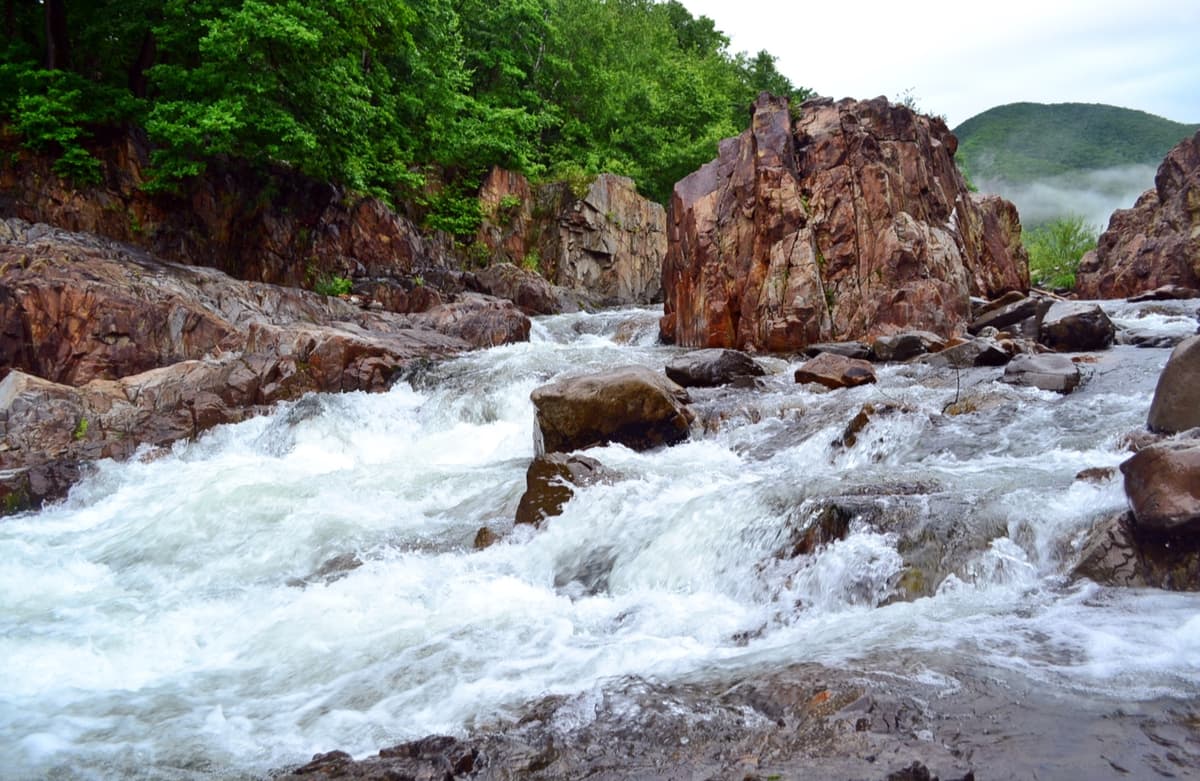 River Milogradovka waterfalls. Call of the Tiger National Park