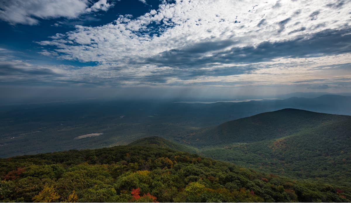 View of Overlook Mountain in Woodstock - NY during the autumn.