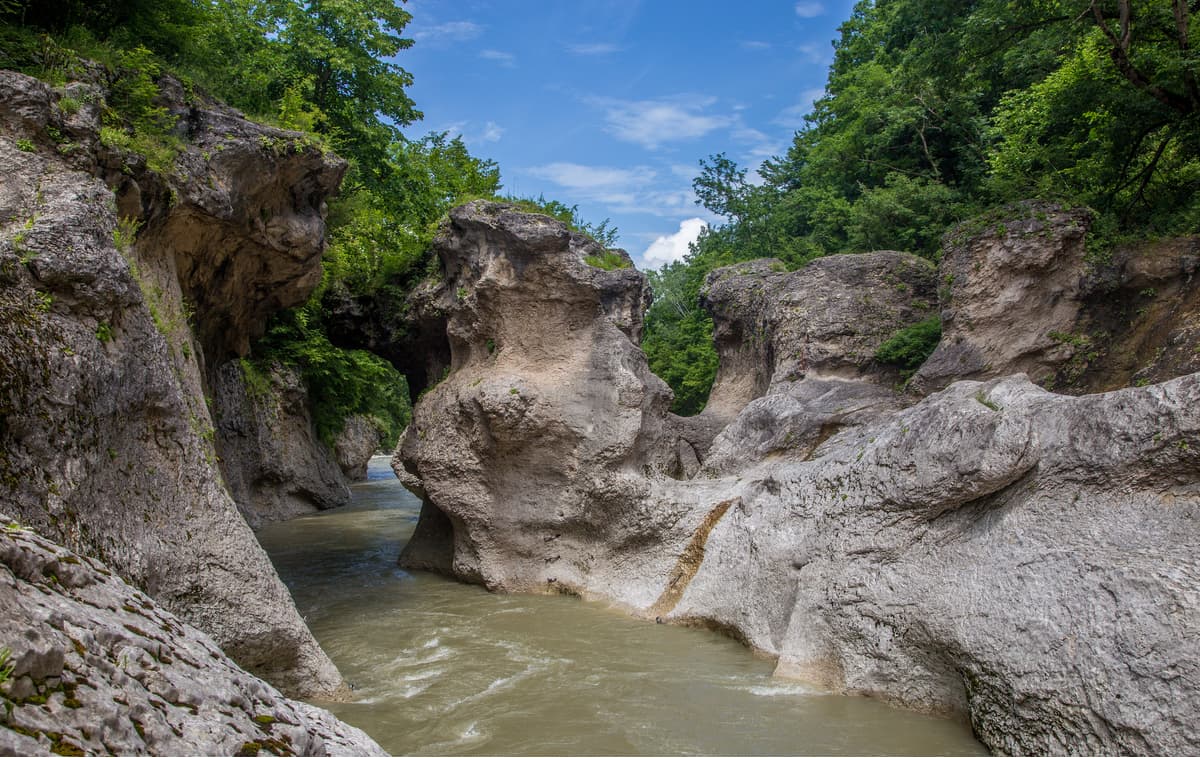 The Republic of Adygea. Rough river Belaya