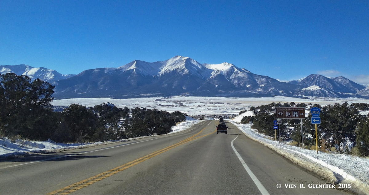 US-285 Approach into Chaffee County. Chaffee County Mountains