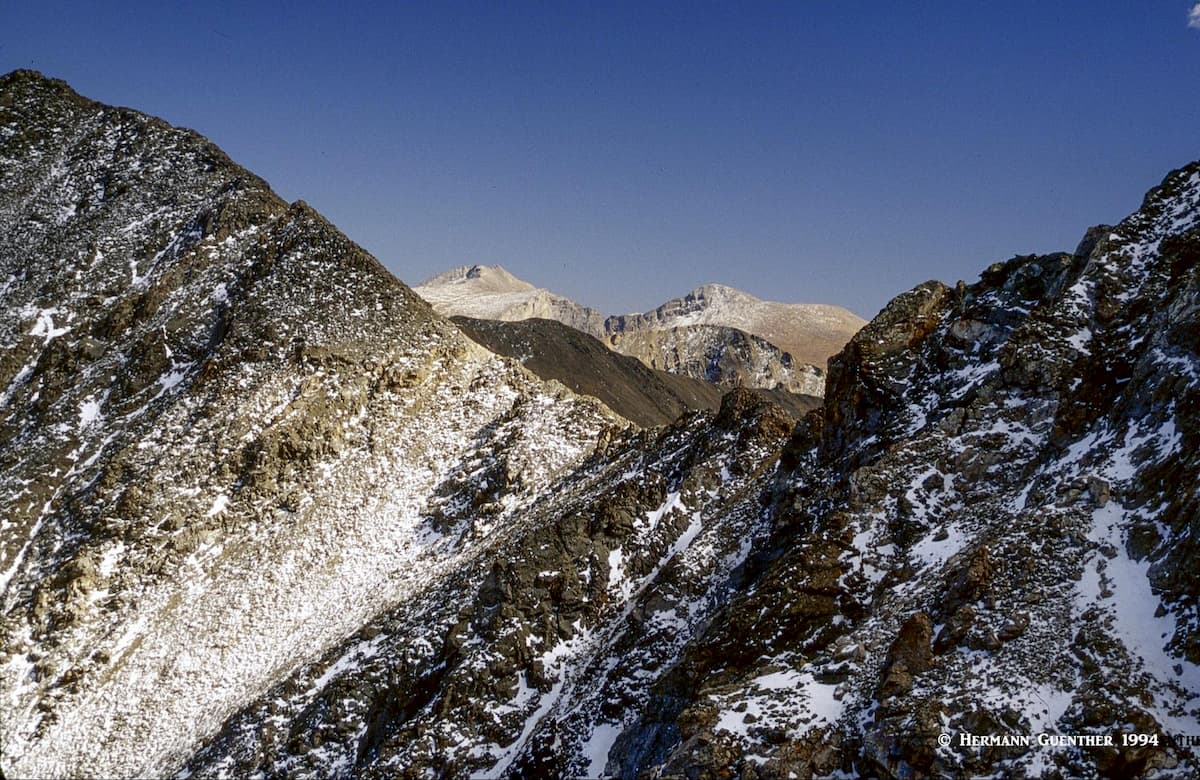 Mount Evans(l) and Mount Bierstadt (r) from Grays Peak Trail