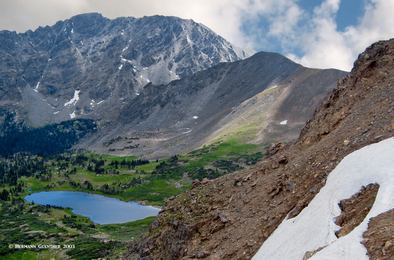 Caribou Pass and Lake, South Arapaho Peak