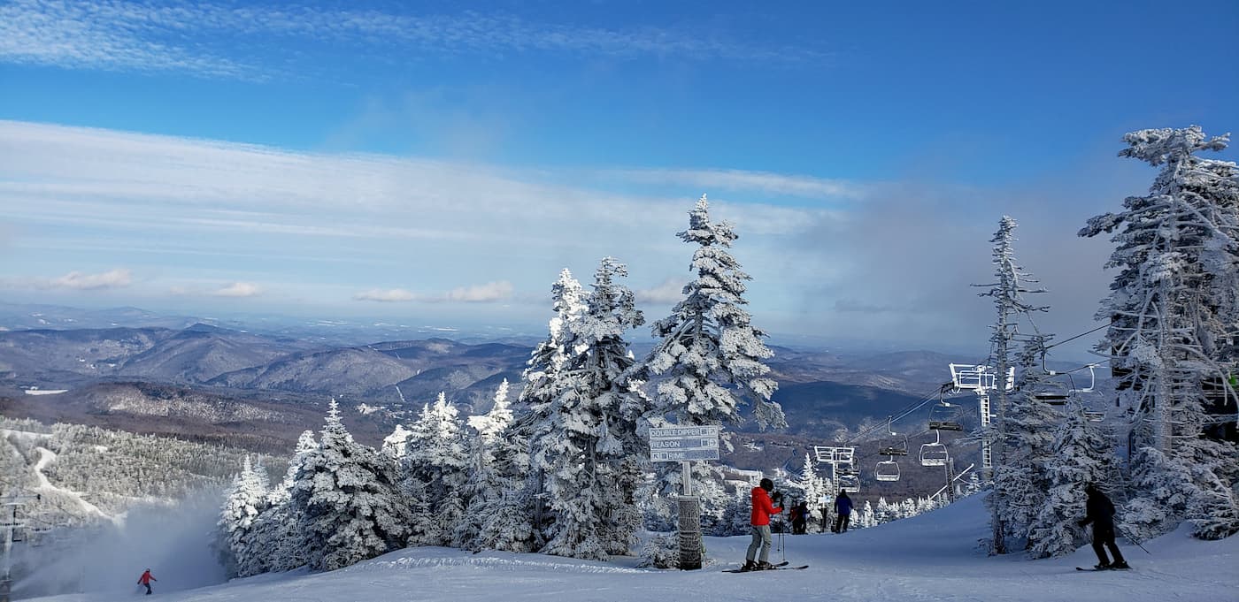 Ski hill in Gree Mountains Vermont mountains