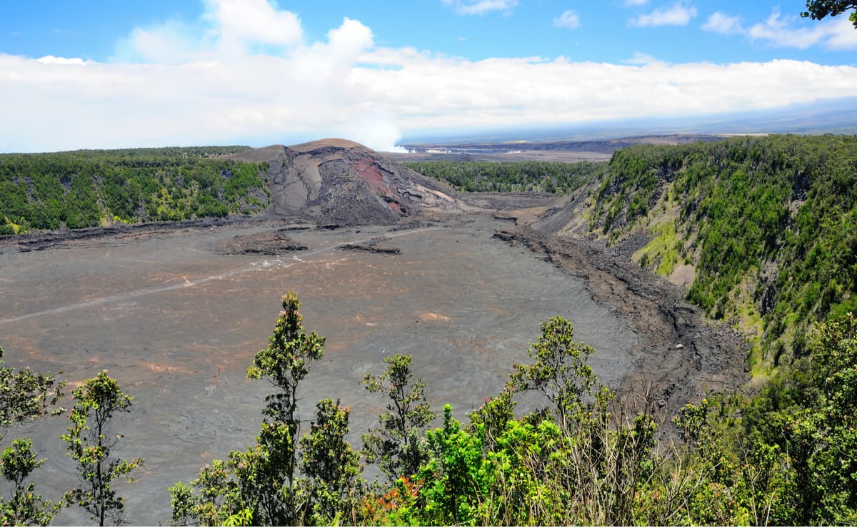 Kilauea Iki Crater in Hawaii Volcanoes National Park on the Big Island of Hawaii