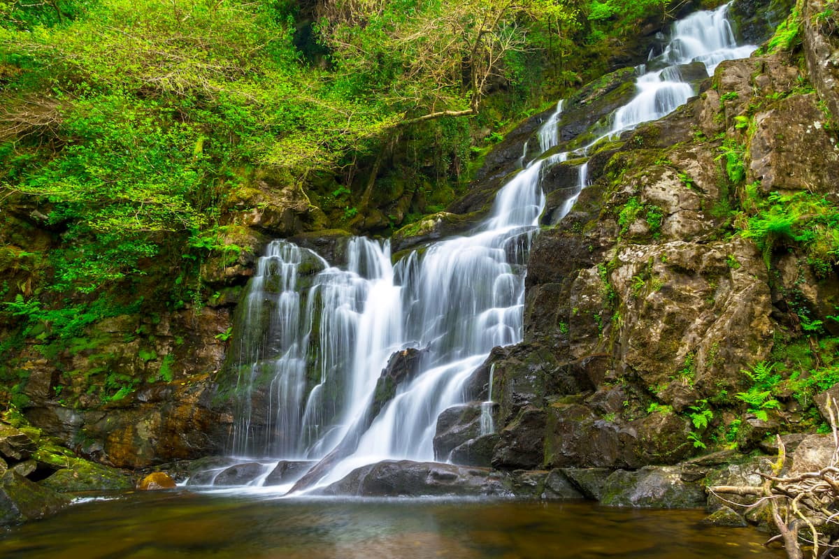 Waterfall in Killarney National Park. Ireland