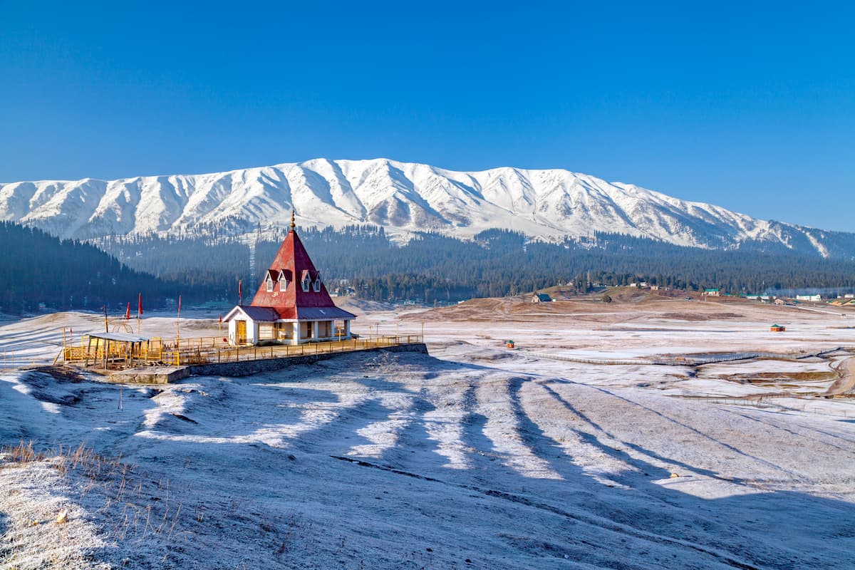 Lord Shiva temple in Himalayan Mountains in Gulmarg, Jammu and Kashmir