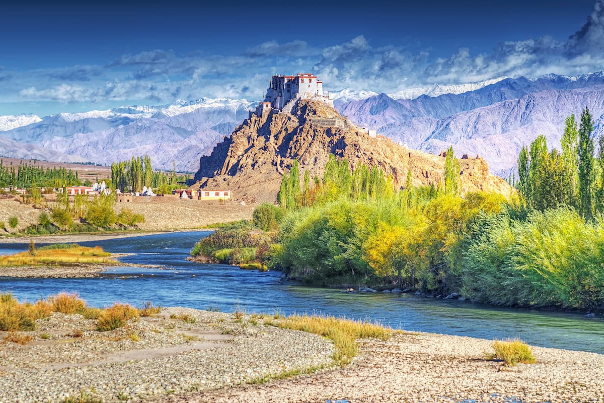 Buddhist temple in Leh, Ladakh, Jammu and Kashmir,