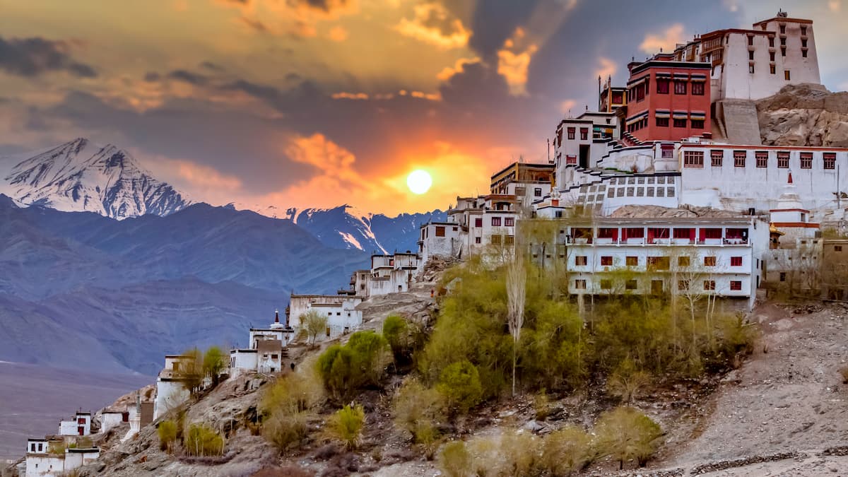 Thiksey Gompa Tibetan Buddhist monastery of the Yellow Hat, Ladakh, Jammu and Kashmir,