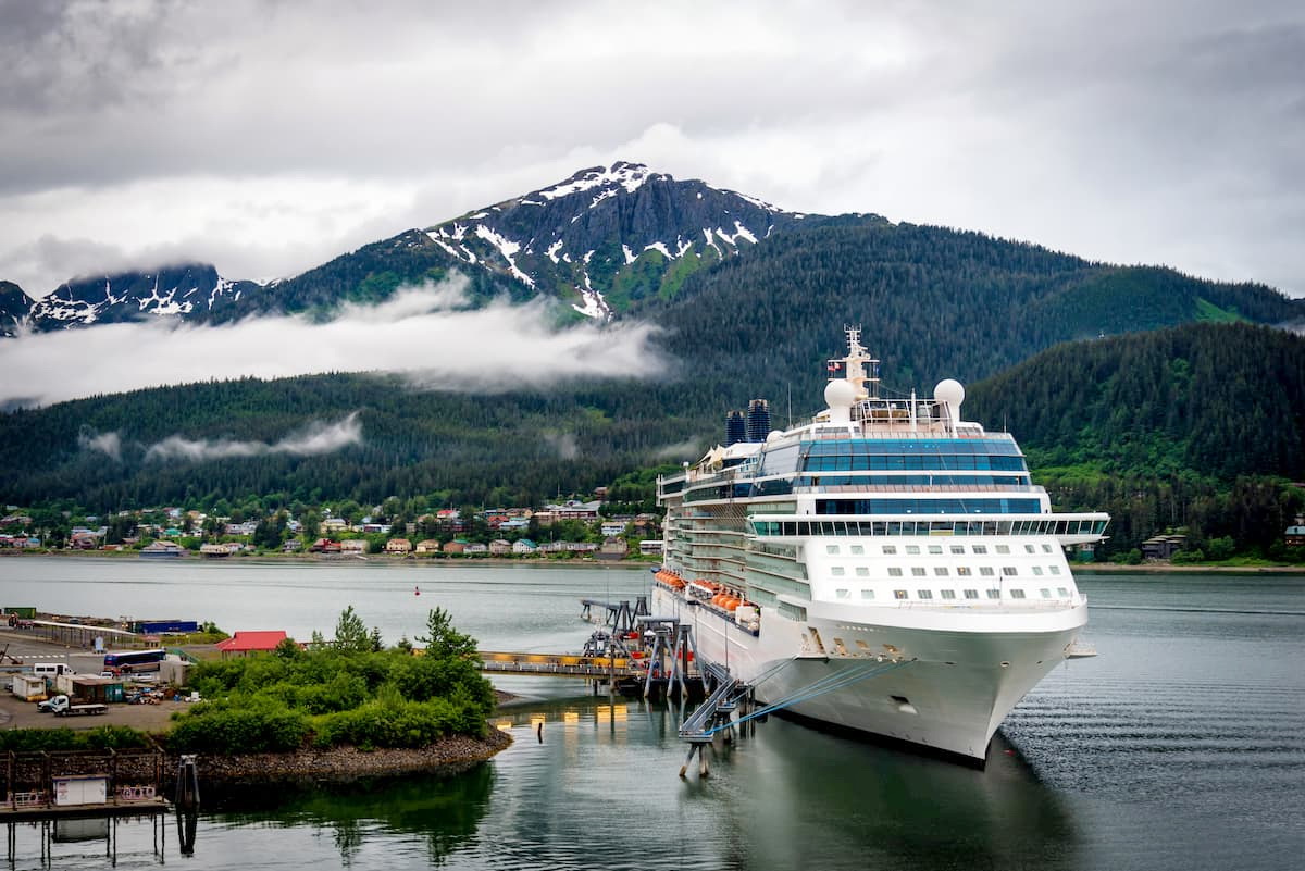 Cruise ship at port in Juneau