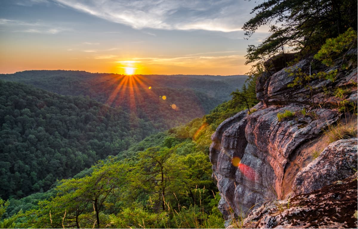 Vùng Appalachian ở Kentucky chủ yếu là những dãy núi cao hoang sơ.