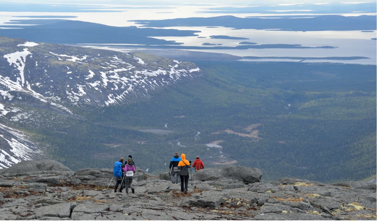 Top of the mount Yudychvumchorr. Khibiny mountains, Russia.