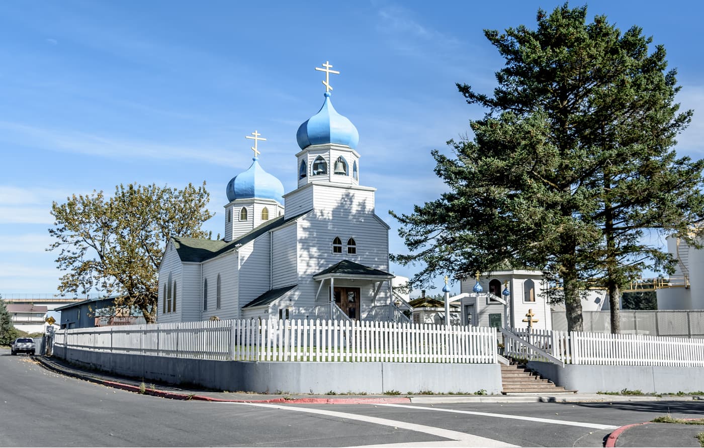 Holy Resurrection Russian Orthodox Church on Kodiak Island Alaska
