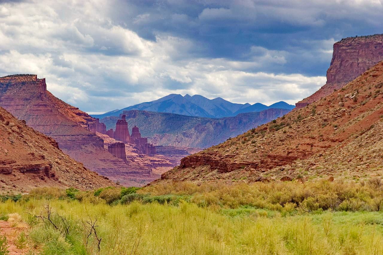 Fisher Towers. La Sal Mountains