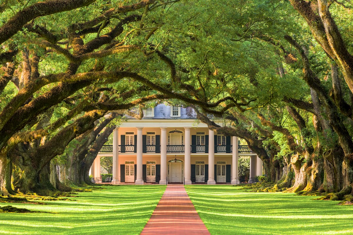 Vacherie, Louisiana, Oak Alley Plantation exterior., Louisiana