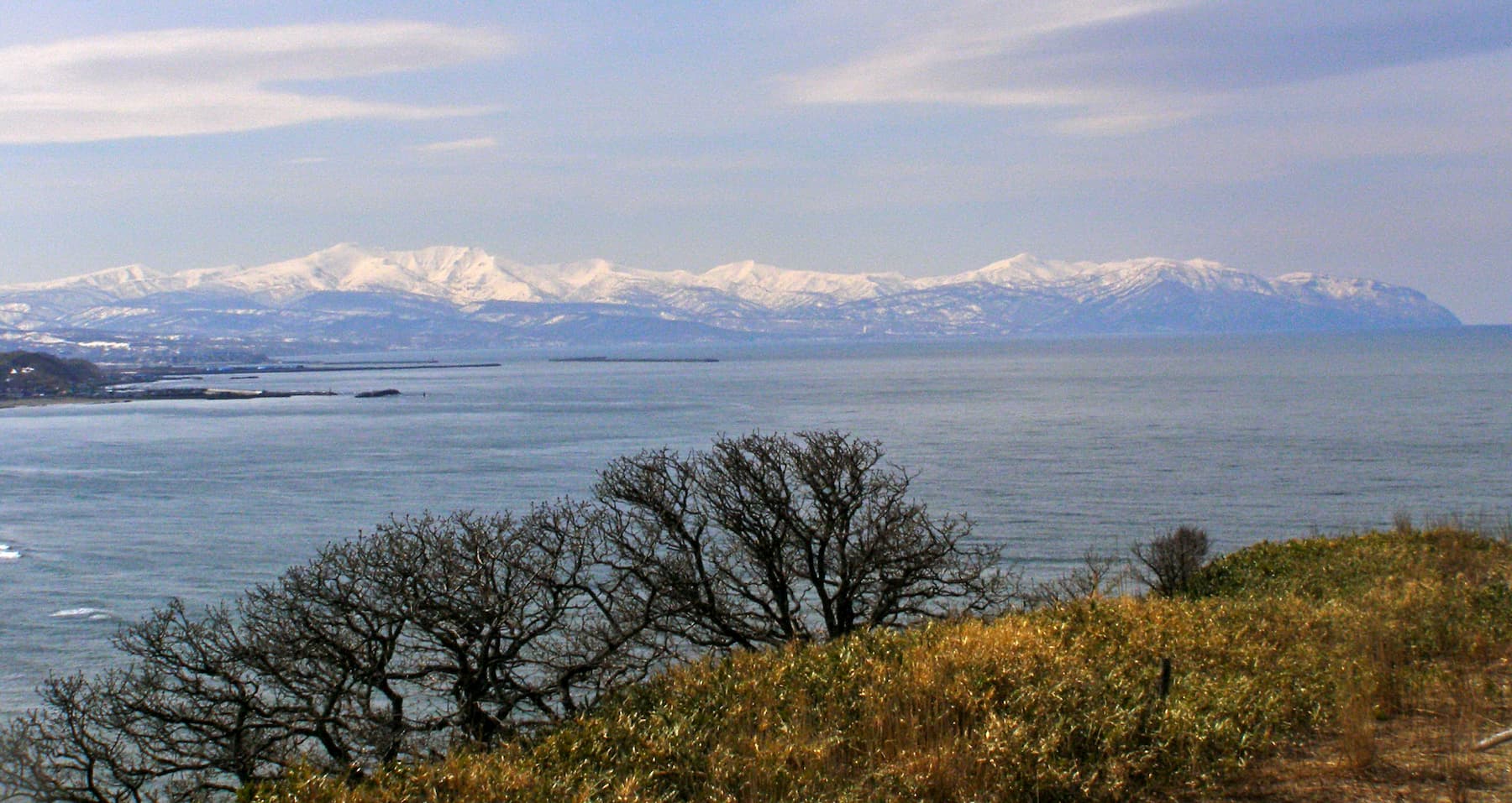 Mashike Mountains as seen from the NNE in Hokkaido, Japan