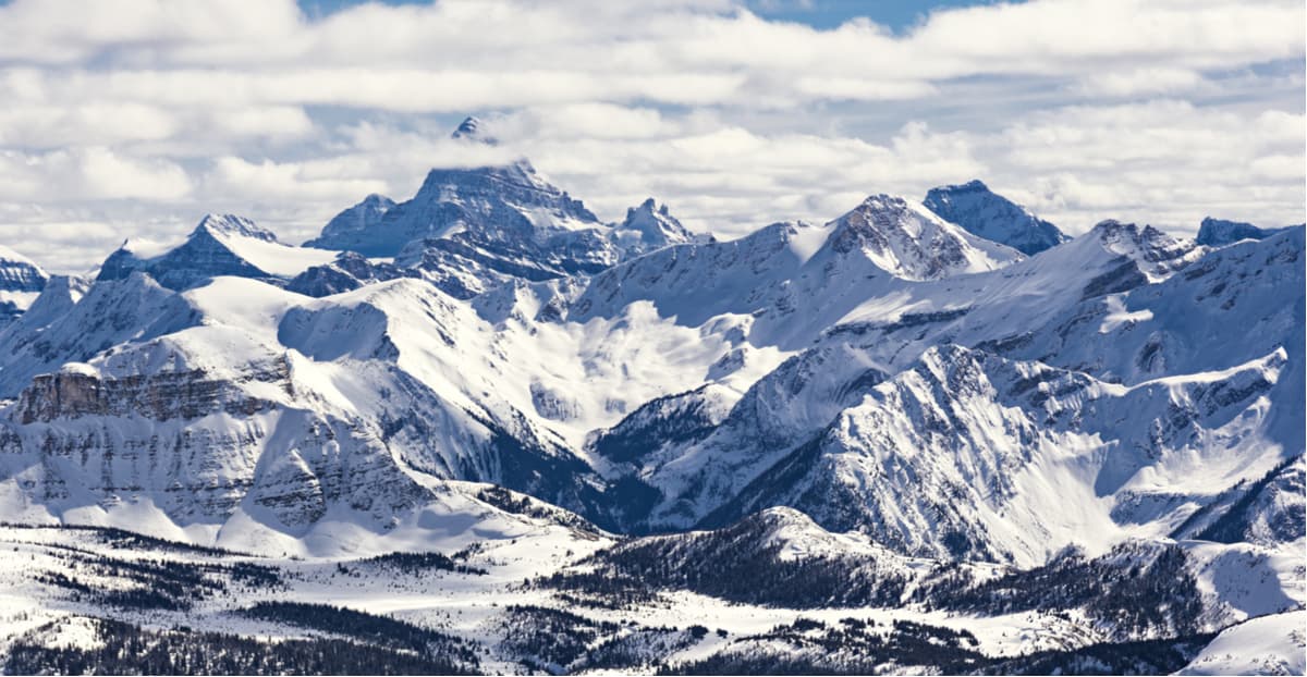 Hike and ski tour. Canadian rockies at Assiniboine provincial park