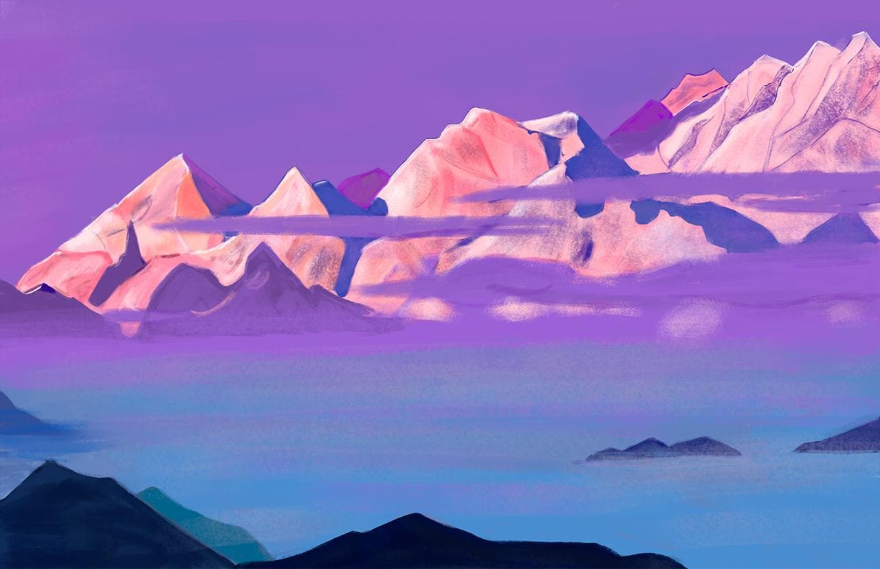 N.K. Roerich, die rosa Berge.