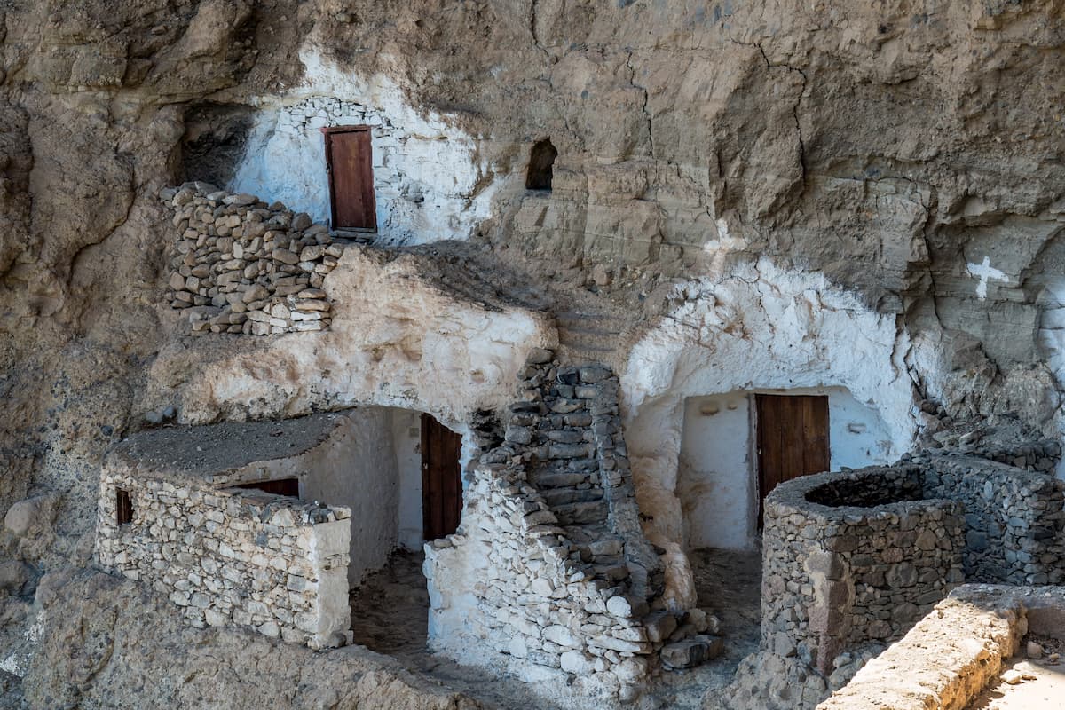 Old historical cave village on Gran Canaria called Acusa Seca