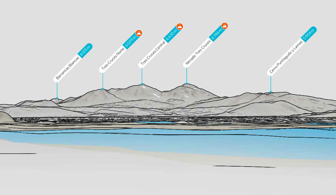 3D Map from PeakVisor App. Parque Nacional Nevado de Tres Cruces