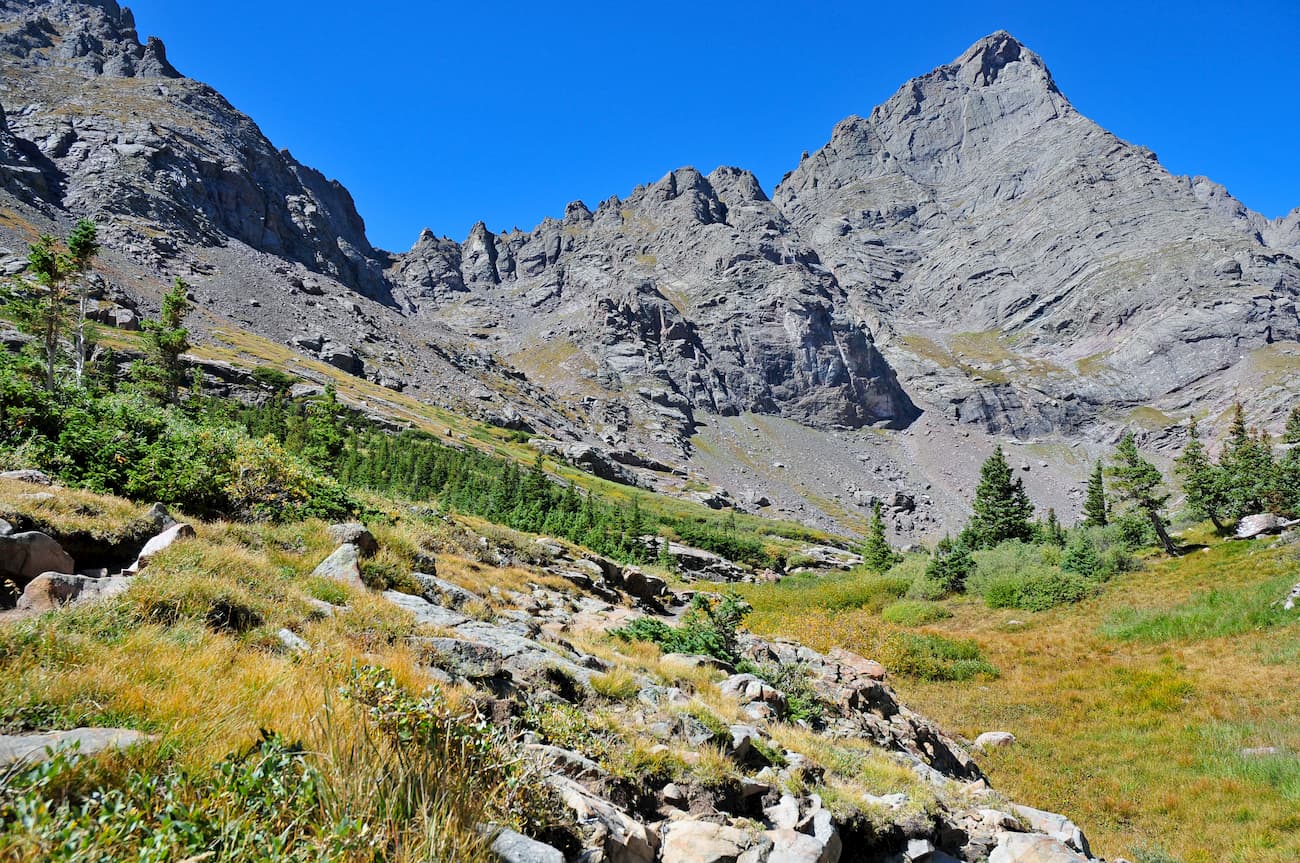 Crestone Needle from South Colony Lakes Basin