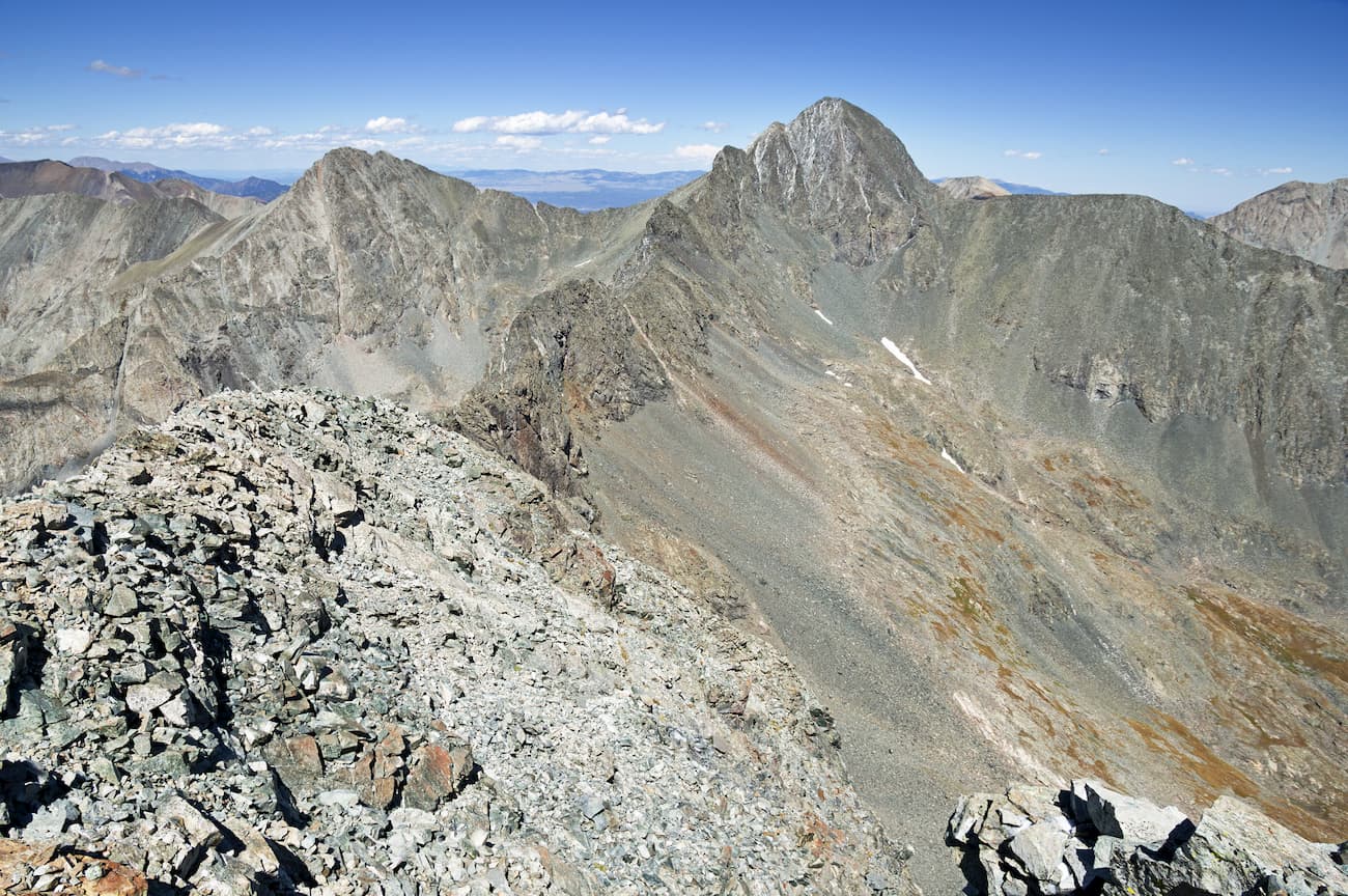 Ellingwood Point (l) and Blanca Peak (r) from Little Bear Peak