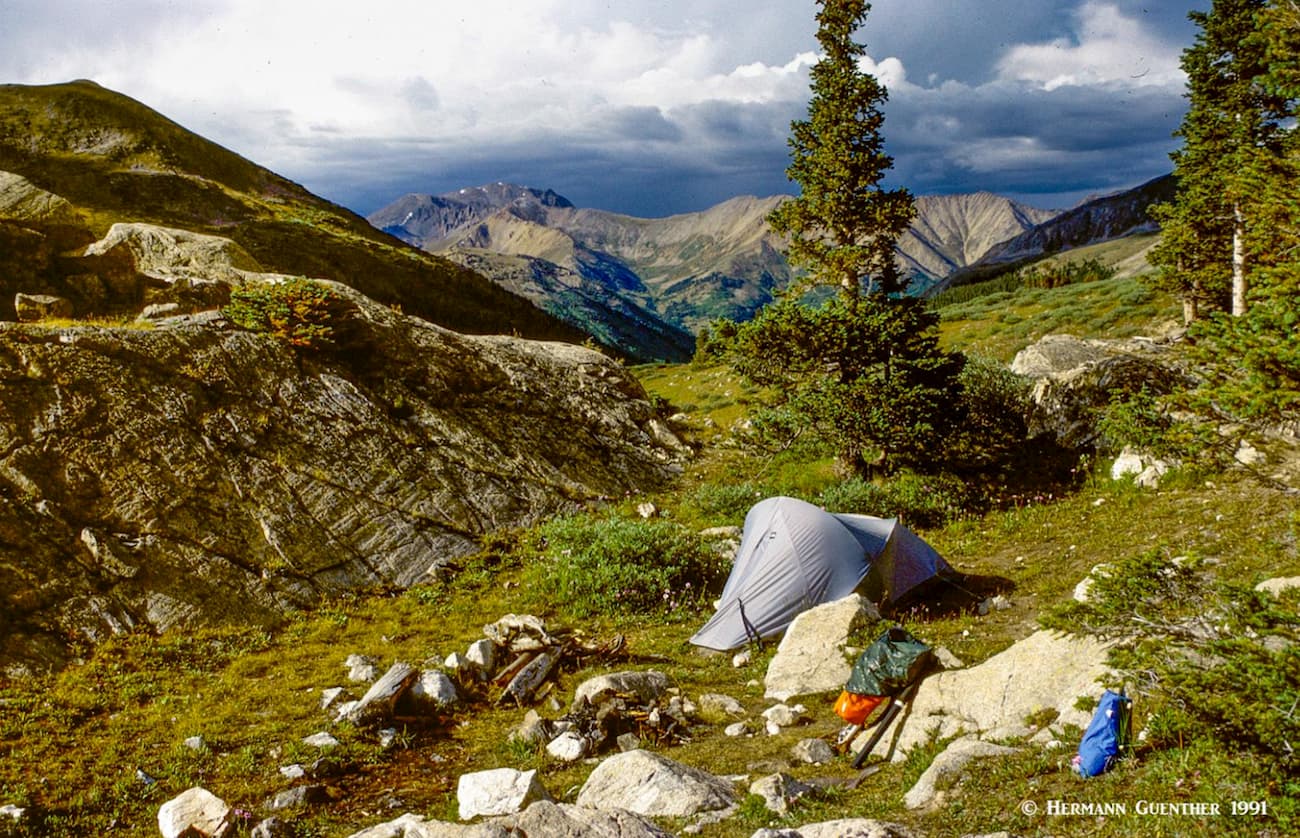Lake Ann campsite, La Plata Peak in background