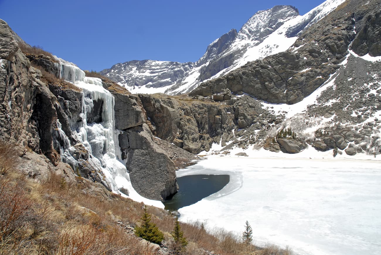 Lower Willow Lake and Waterfall, Kit Carson Mountain