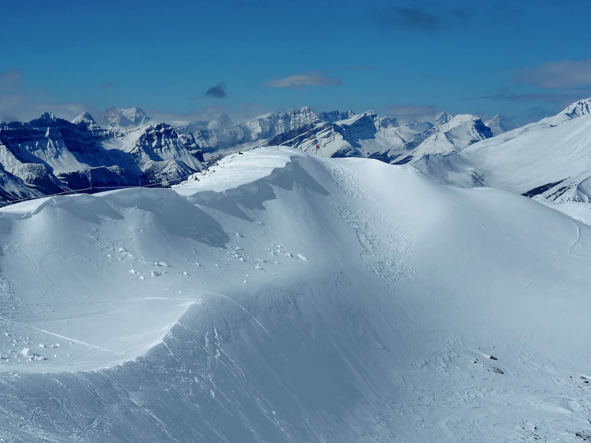View at Whitehorn summit at Lake Louise ski slope. Boulder Pass Trail. Banff. Alberta