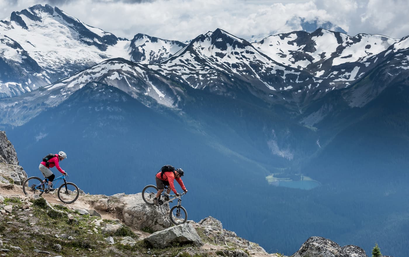 Top Of The World trail in Whistler Bike Park on the Peak of Whistler Mountain