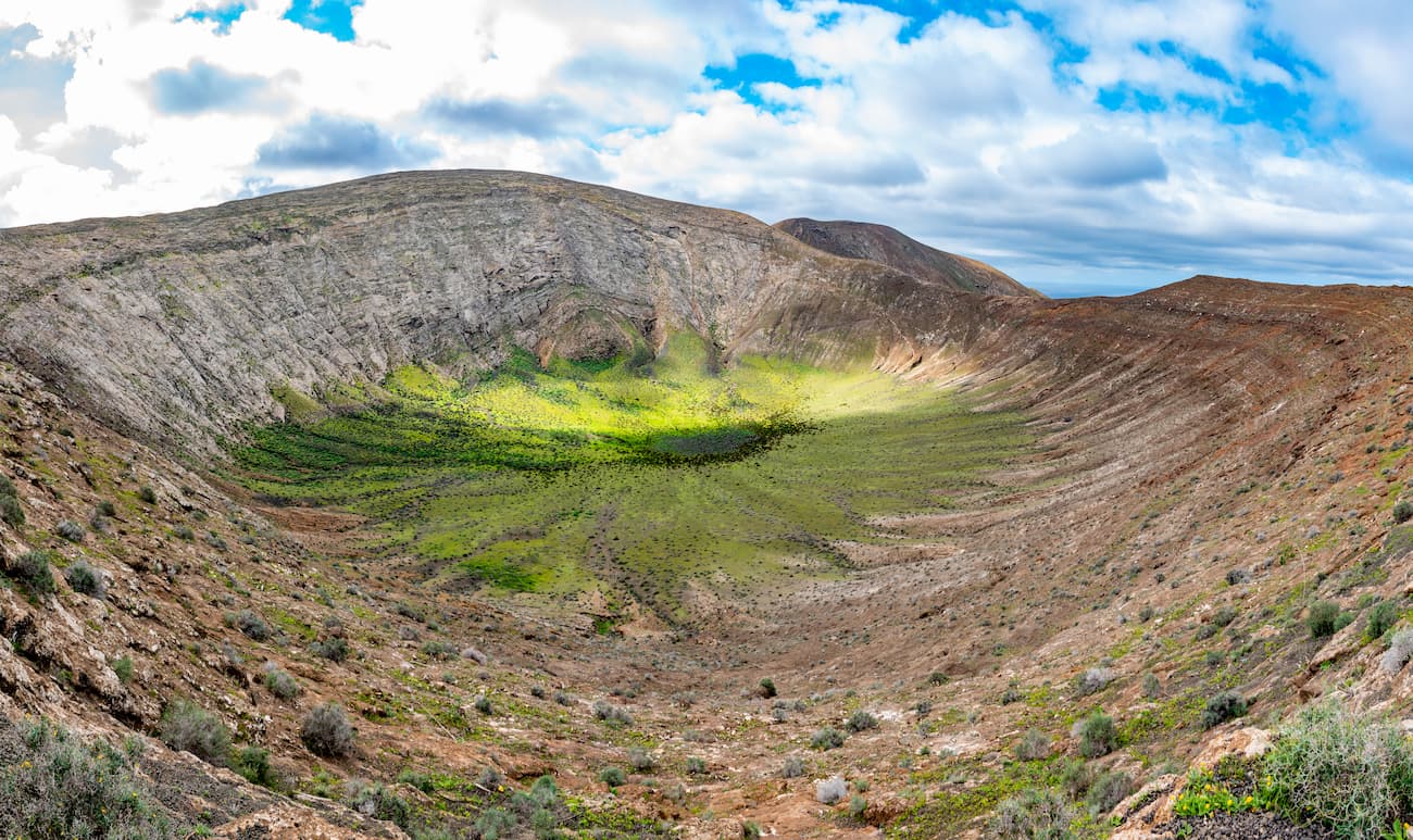 Caldera Blanca volcano in Timanfaya National Park