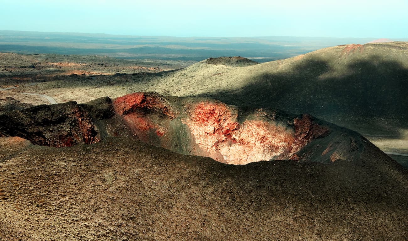 Volcano and lava desert. Timanfaya National Park