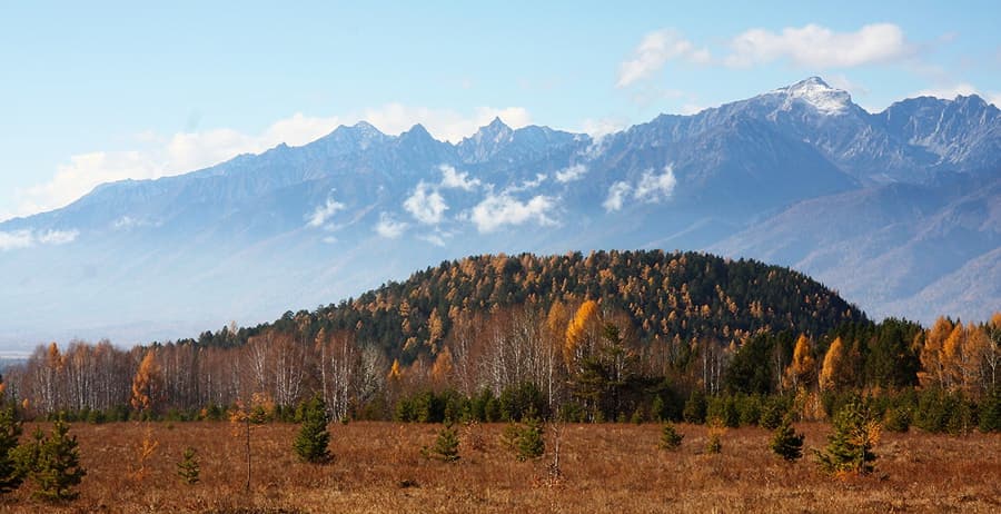 Extinct Volcano Talskaya. Tunka National Park