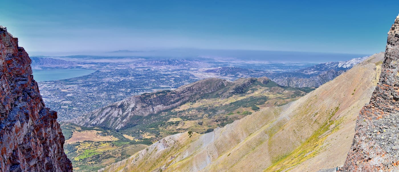 Timpanogos hiking trail views in in Uinta-Wasatch-Cache National Forest