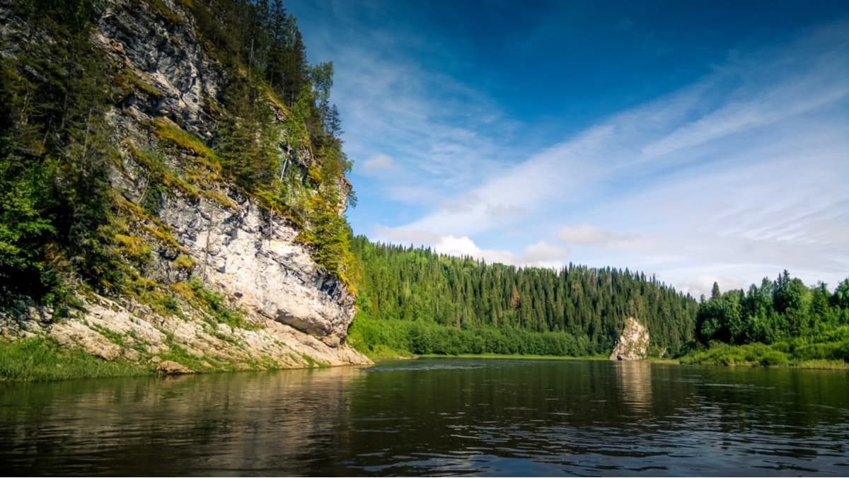 The Chusovaya River and the rocks
