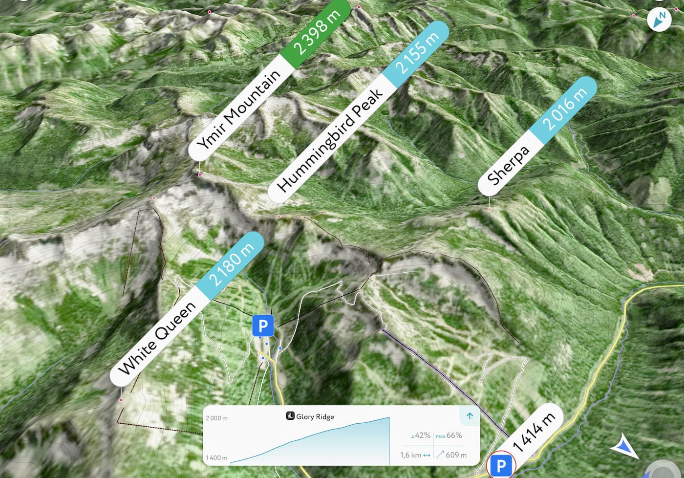 PeakVisor 3D Map. West Arm Provincial Park
